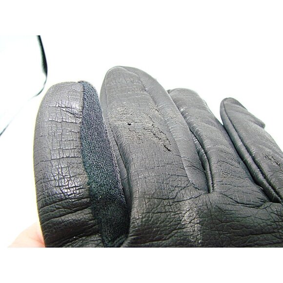 Vintage Womens Black Fashion Faux Fur Partially Lined Stretch Gloves Size B - Picture 8 of 12